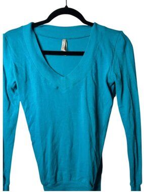 🌊 Color Story Turquoise Teal Button-Up Slim Fit Blouse - S
